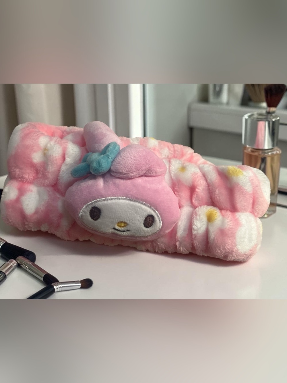 The Crème Shop x My Melody 3d Teddy headyband Pink Floral NEW